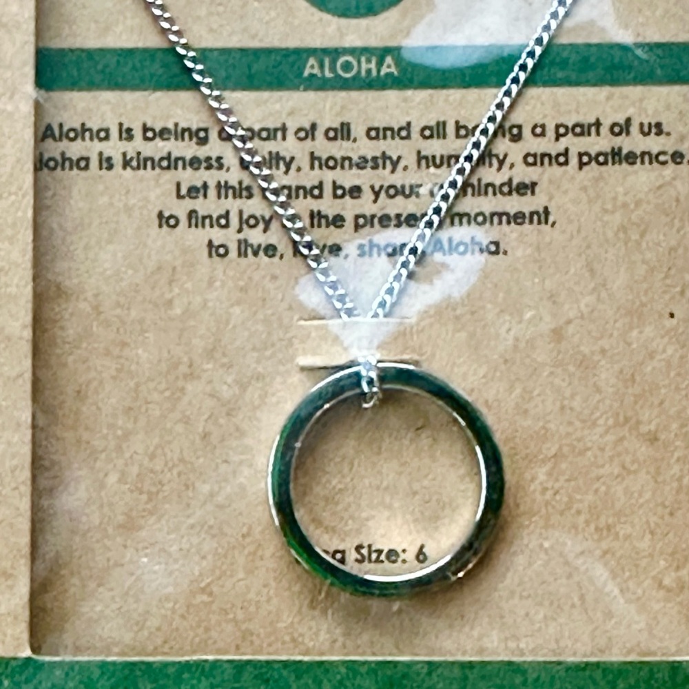 MantraBand Silver Necklace with ring (size 6)